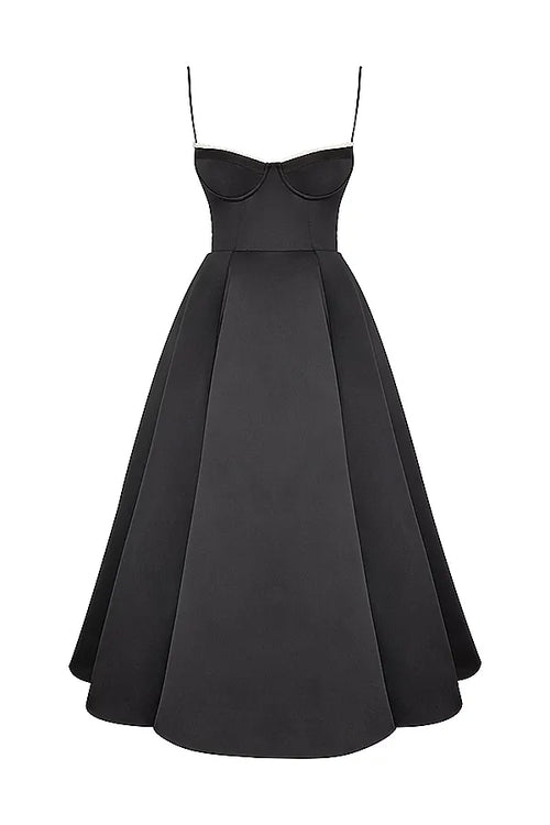ISOLDE MIDI DRESS - BLACK
