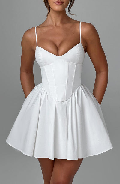 ZANDRA MINI DRESS - WHITE