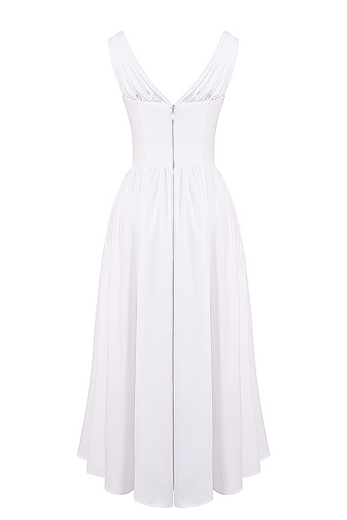 CRYSTAL MIDI DRESS - WHITE