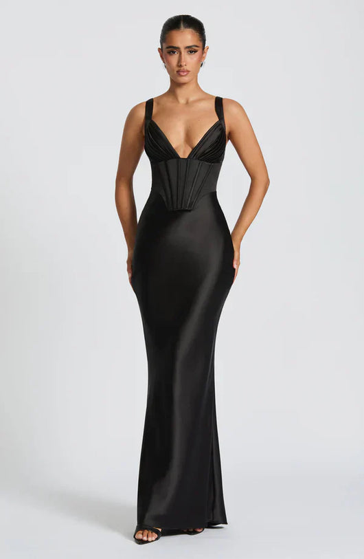 ALINA MAXI DRESS – BLACK